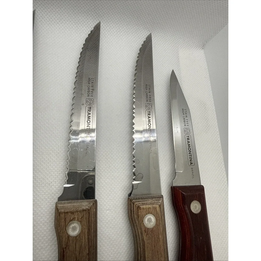 Tramontina Steak‎ Knife Set 4 Serrated Steak Knives + 1 Paring Brazil